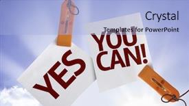  Presentation with yes - Audience pleasing presentation theme consisting of yes you can on paper backdrop and a light blue colored foreground