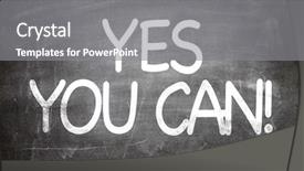  Presentation with black chalkboard chalk dust - Presentation design having yes you can written background and a gray colored foreground
