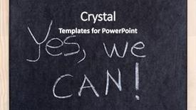  Presentation with yes - PPT theme featuring yes we can background and a dark gray colored foreground