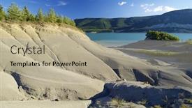  Presentation with spain - Presentation design with yesa-reservoir-pyrenees-aragon-spain background and a mint green colored foreground