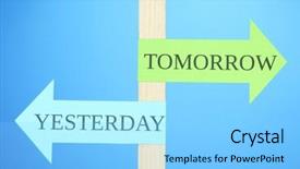  Presentation with road signs - Slide set consisting of yesterday - conceptual road signs on choice background and a light blue colored foreground