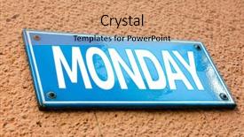  Presentation with blue aged wood sign - Presentation theme having yesterday - monday blue sign background and a coral colored foreground