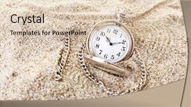  Presentation with sand clock - Slides enhanced with yesterday - silver pocket clock on sand background and a lemonade colored foreground