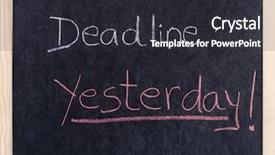  Presentation with direction direct mail campaign written - PPT layouts with yesterday deadline written on blackboard background and a dark gray colored foreground