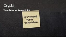  Presentation with today - Slide set featuring note with yesterday today background and a dark gray colored foreground