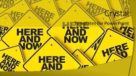  Presentation with today - Colorful slide deck enhanced with yesterday today tomorrow - here and now backdrop and a gold colored foreground