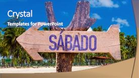  Presentation with today - Slide set featuring yesterday today tomorrow - saturday in spanish and portuguese background and a teal colored foreground