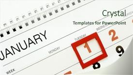  Presentation with january - Slides featuring yesterday today tomorrow - sheet of wall calendar background and a sky blue colored foreground