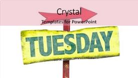  Presentation with thank you sign - Amazing presentation theme having yesterday today tomorrow - tuesday sign isolated on white backdrop and a coral colored foreground