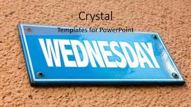  Presentation with blue aged wood sign - Cool new presentation theme with yesterday today tomorrow - wednesday blue sign backdrop and a coral colored foreground
