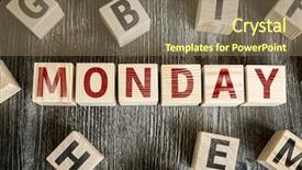  Presentation with today - Theme consisting of yesterday today tomorrow - wooden blocks with the text background and a violet colored foreground