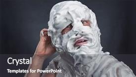  Presentation with shaving - Colorful PPT theme enhanced with yeti - crazy man with face completely backdrop and a  colored foreground