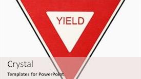  Presentation with road - Beautiful PPT theme featuring yield-road-sign-against-white backdrop and a lemonade colored foreground