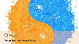  Presentation with flame - Cool new PPT theme with yin-and-yan-symbol backdrop and a yellow colored foreground