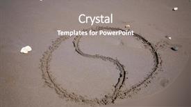  Presentation with yin yang - Colorful PPT theme enhanced with yin and yang symbol written in the sand on the beach in hawaii backdrop and a gray colored foreground