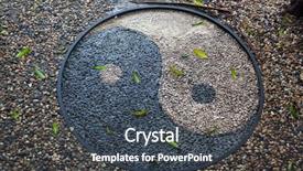  Presentation with yin yang - Beautiful slides featuring yin ang yang monada backdrop and a dark gray colored foreground