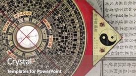 Presentation with feng shui - Presentation with yin yang - antique chinese compass for feng background and a gray colored foreground
