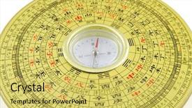 Presentation with chinese chinese - Presentation theme having yin yang - chinese compass closeup with chinese background and a yellow colored foreground