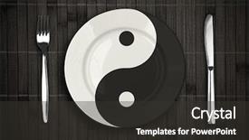  Presentation with yin yang - Presentation theme featuring yin yang plate over bamboo background and a dark gray colored foreground