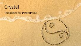  Presentation with sand - Amazing slide deck having yin yang symbol - written backdrop and a yellow colored foreground