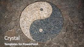  Presentation with mosaic - Audience pleasing PPT theme consisting of yin yang symbol in mosaic backdrop and a gray colored foreground