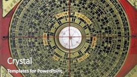  Presentation with feng shui - Presentation theme consisting of ying yang - antique chinese compass for feng background and a tawny brown colored foreground