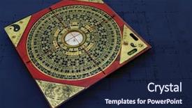  Presentation with feng shui - Presentation theme with ying yang - old feng shui compass background and a navy blue colored foreground
