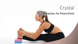  Presentation with yoga - Colorful PPT theme enhanced with yoga-and-fitness-concept-woman backdrop and a white colored foreground
