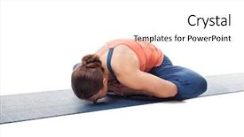  Presentation with sporty - PPT layouts having yoga asana baddha konasana - bound background and a  colored foreground