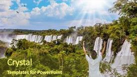  Presentation with fall prevention elderly - PPT layouts having yoga at the iguazu falls background and a tawny brown colored foreground