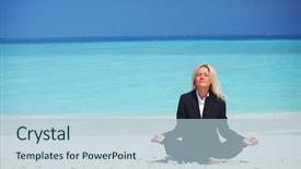 Presentation with lotus - Amazing theme having yoga business woman in lotus backdrop and a light blue colored foreground
