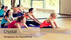  Presentation with crossfit fitness trx training exercises - Theme consisting of yoga class - fitness sport training and lifestyle background and a lemonade colored foreground