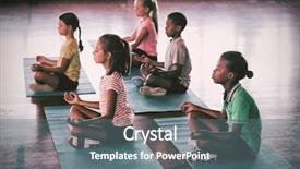  Presentation with kids gym - Amazing slide deck having yoga class in basketball backdrop and a gray colored foreground