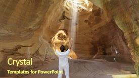  Presentation with yoga cartoon postures - Beautiful presentation featuring yoga classes in the cave backdrop and a  colored foreground