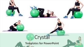  Presentation with instruction set - Beautiful slide set featuring yoga collage - set of photos with model backdrop and a mint green colored foreground