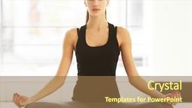  Presentation with health - Colorful PPT layouts enhanced with yoga exercise in the gym backdrop and a  colored foreground