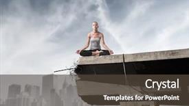  Presentation with mother doing yoga kids - PPT layouts featuring yoga exercise on a bridge background and a tawny brown colored foreground