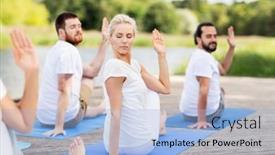  Presentation with healthy lifestyle - PPT layouts consisting of yoga-fitness-sport-and-healthy background and a light blue colored foreground