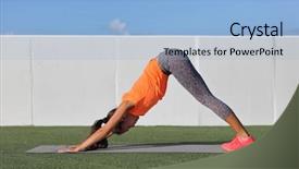  Presentation with exercise class - Audience pleasing theme consisting of facing dog beginner's class backdrop and a light blue colored foreground