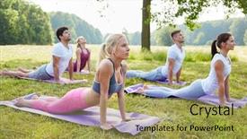  Presentation with wellness nature - Presentation theme having yoga for wellness in summer background and a yellow colored foreground