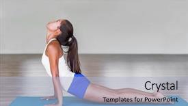  Presentation with mother doing yoga kids - Cool new presentation with yoga girl doing cobra backbend backdrop and a light blue colored foreground
