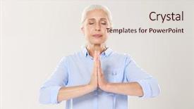  Presentation with holding hands - Presentation design having yoga holding hands in namaste background and a lemonade colored foreground