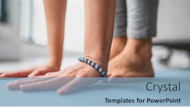  Presentation with black babies hands and feet - Audience pleasing slides consisting of yoga-in-fitness-studio-yogi backdrop and a light blue colored foreground