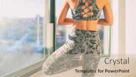  Presentation with active meditation - Beautiful PPT layouts featuring yoga-in-morning-sunlight-sunshine backdrop and a soft green colored foreground