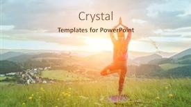  Presentation with good teamwork - Presentation theme featuring yoga-in-nature-fresh-air background and a lemonade colored foreground