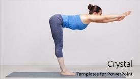  Presentation with forward - Beautiful PPT layouts featuring yoga in standing forward bend backdrop and a light gray colored foreground