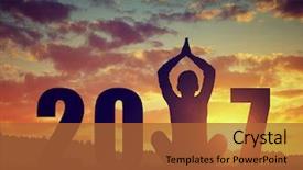  Presentation with new year - Beautiful presentation featuring yoga in the new year backdrop and a red colored foreground