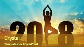  Presentation with new baby girl - Audience pleasing presentation theme consisting of yoga in the new year backdrop and a tawny brown colored foreground