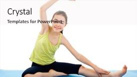  Presentation with yoga kids - Audience pleasing PPT theme consisting of yoga kids - active girl exercising isolated backdrop and a sky blue colored foreground