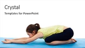  Presentation with yoga kids - PPT theme enhanced with yoga kids - active girl exercising isolated background and a white colored foreground